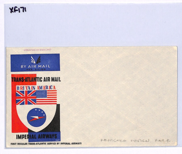 GB IMPERIAL AIRWAYS Air Mail Cover FIRST FLIGHT USA *REJECTED DESIGN* Rare XF171 - Image 7