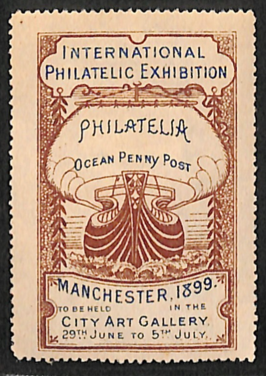 GB INTERNATIONAL PHILATELIC EXHIBITION *1899* Manchester QV Stamp SHIP SAIL VS71