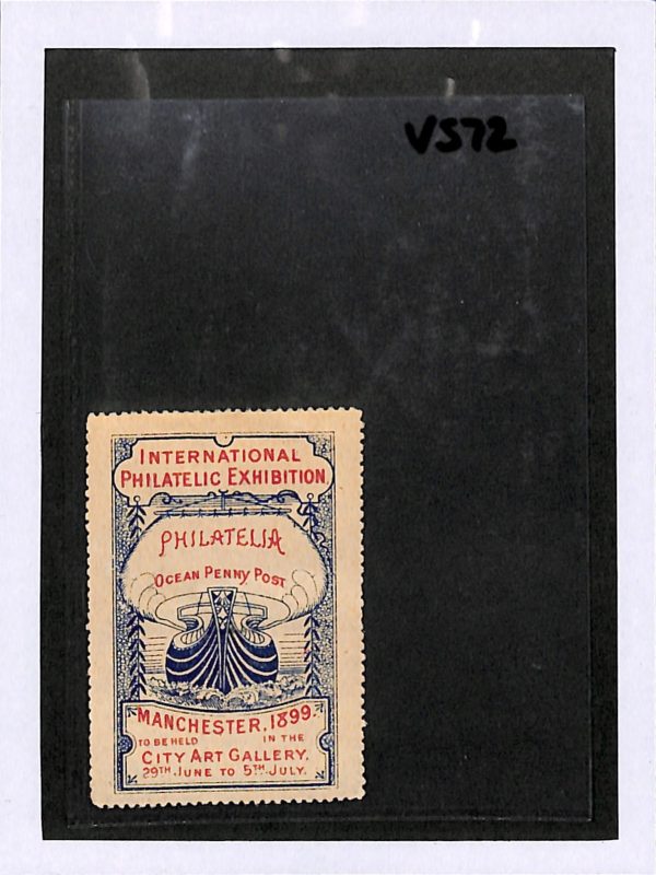 GB INTERNATIONAL PHILATELIC EXHIBITION *1899* Manchester QV Stamp SHIP SAIL VS72 - Image 4