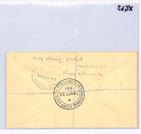 GB INTERNATIONAL STAMP EXHIBITION 1923 Air Mail Cover Belgium Bruges XG63 - Image 9