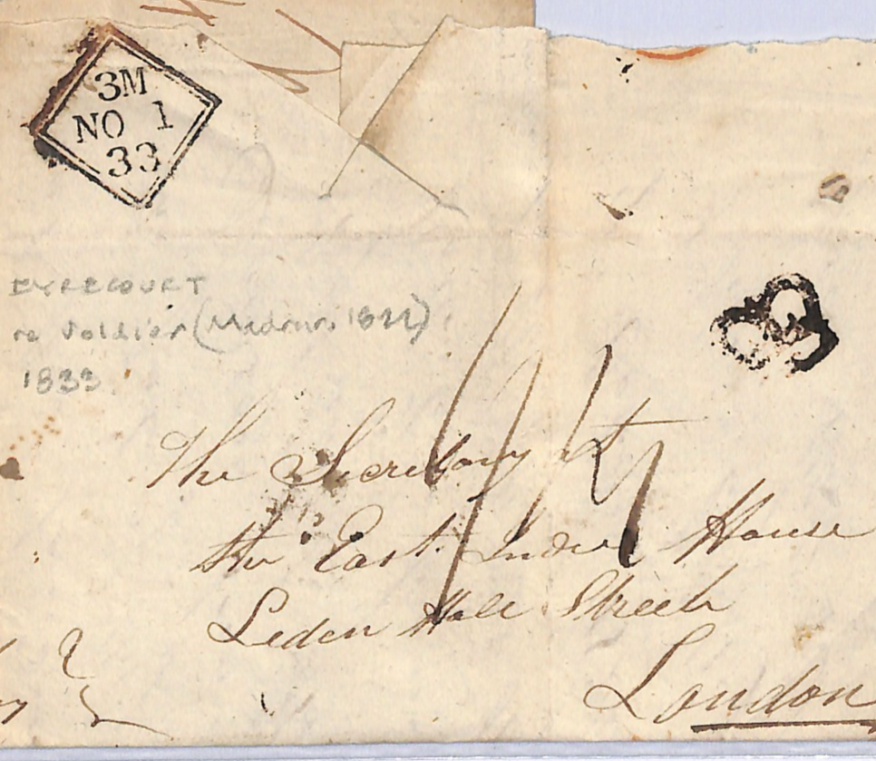 GB IRELAND Cover *EYRECOURT* Galway INSPECTOR Crown EAST INDIA Co Soldier WN132 - Image 3