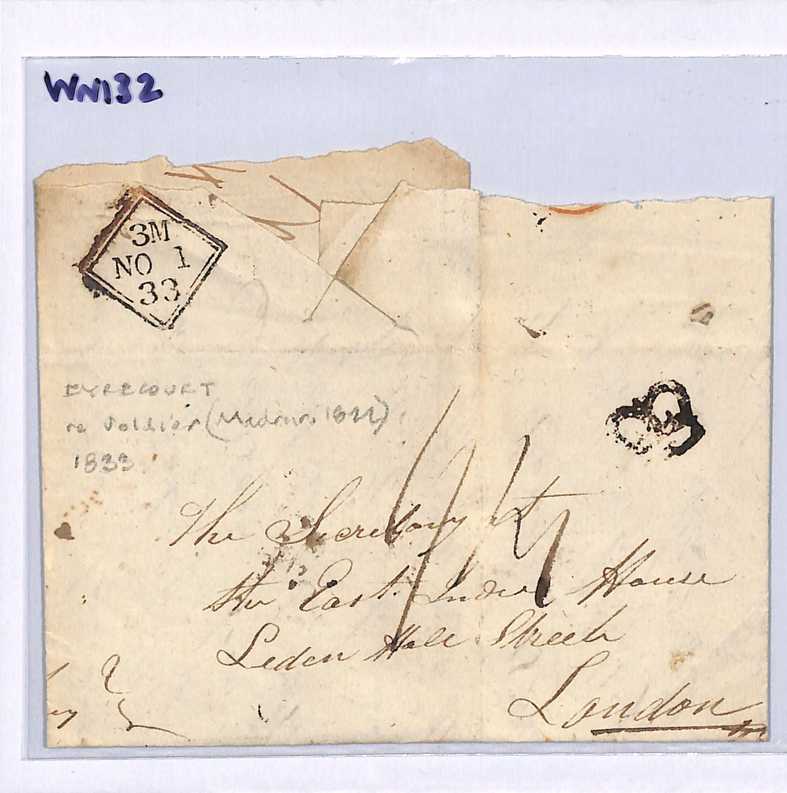 GB IRELAND Cover *EYRECOURT* Galway INSPECTOR Crown EAST INDIA Co Soldier WN132 - Image 8