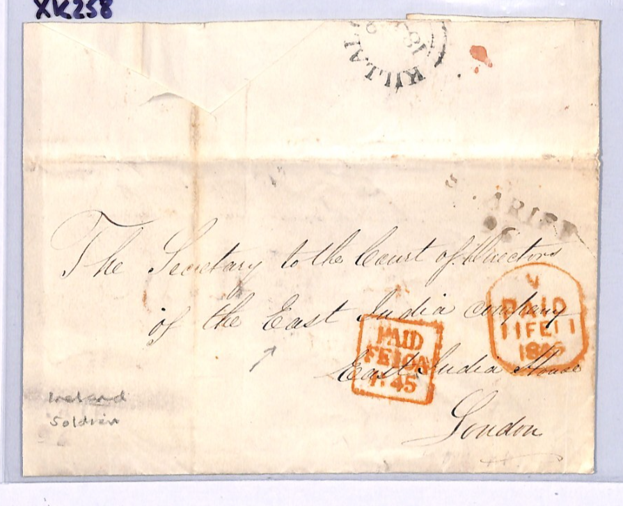 GB IRELAND Cover *SCARIFF* Mileage Killaloe (Clare) 1845 CDS EAST INDIA Co XK258 - Image 3