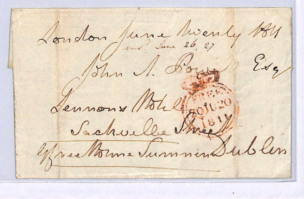 GB IRELAND London FREE Cover Dublin *MERMAID* Dated 1811 Irish Postmark WN130 - Image 11