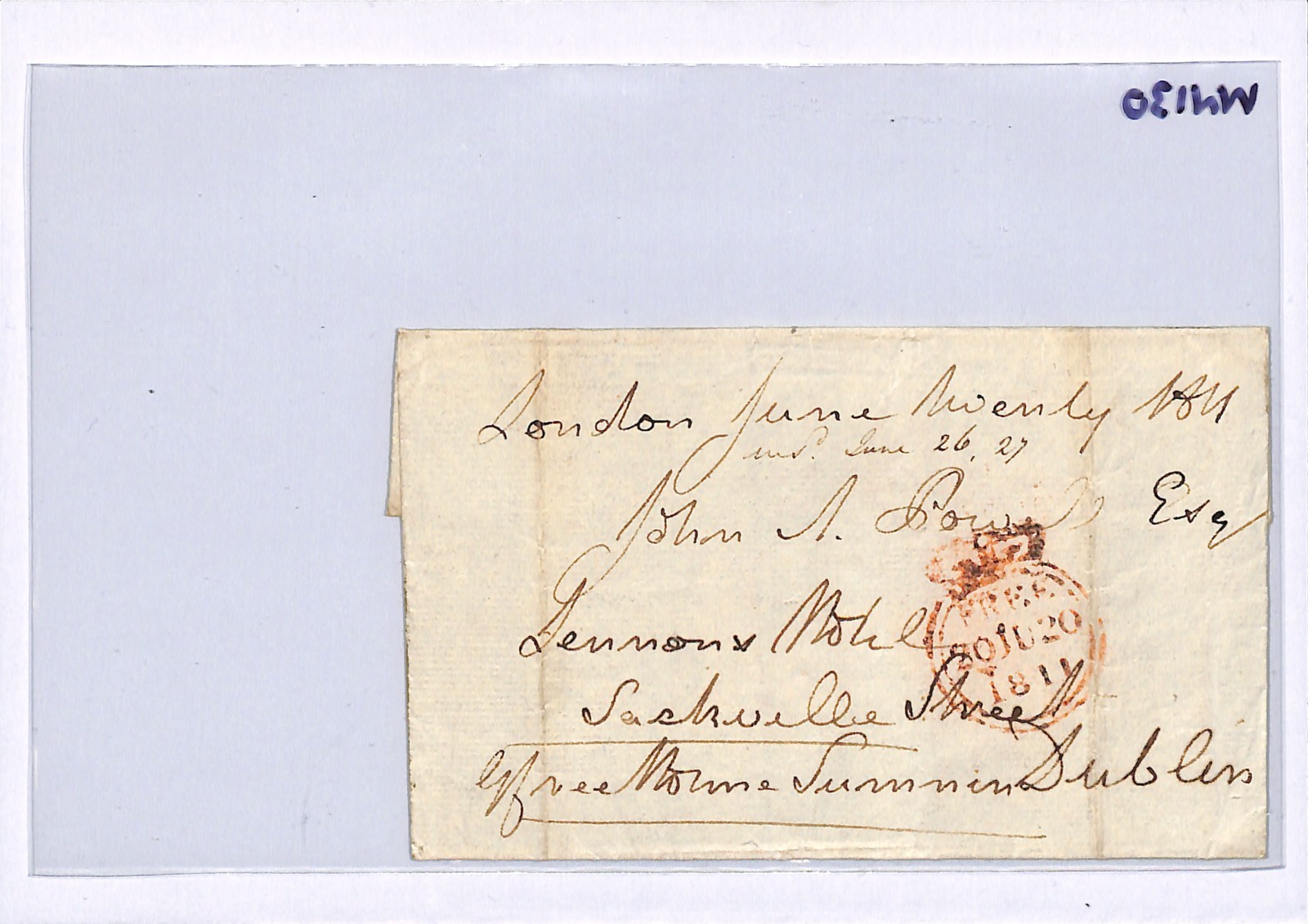 GB IRELAND London FREE Cover Dublin *MERMAID* Dated 1811 Irish Postmark WN130 - Image 13