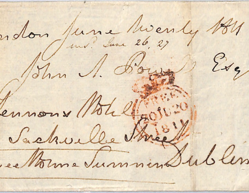 GB IRELAND London FREE Cover Dublin *MERMAID* Dated 1811 Irish Postmark WN130 - Image 3