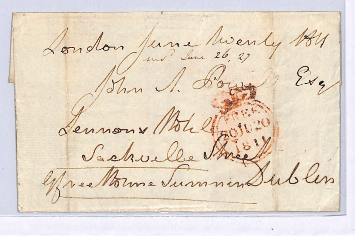 GB IRELAND London FREE Cover Dublin *MERMAID* Dated 1811 Irish Postmark WN130 - Image 4
