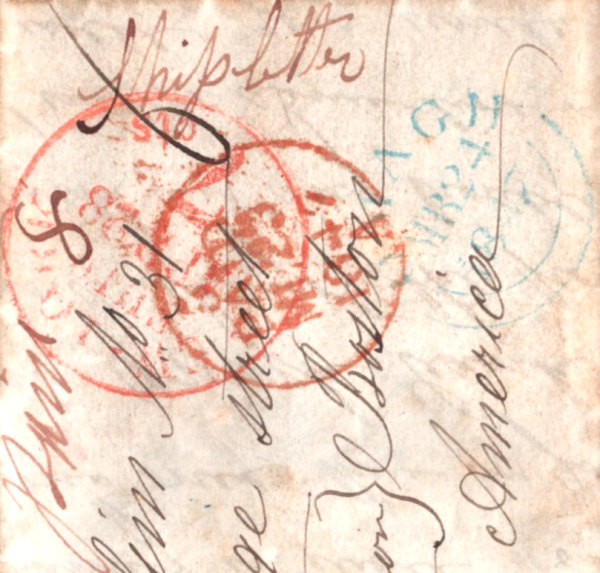 GB IRELAND TRANSATLANTIC Ship Letter 1847 LISKEY Donegal IRISH FAMINE Cover XG85