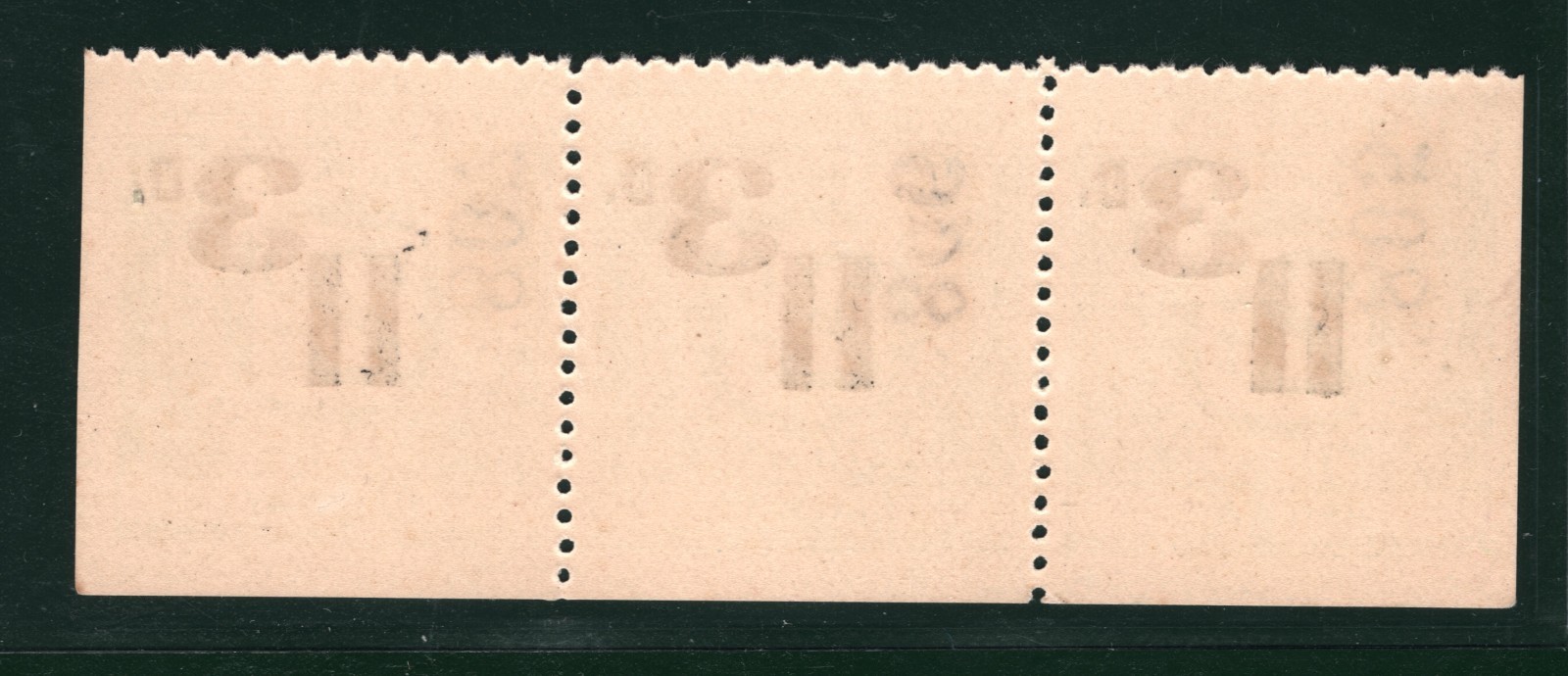 GB ISLE OF WIGHT CENTRAL RAILWAY Letter Stamp 3d SURCHARGE Strip{3} IOW MNH VB1 - Image 3