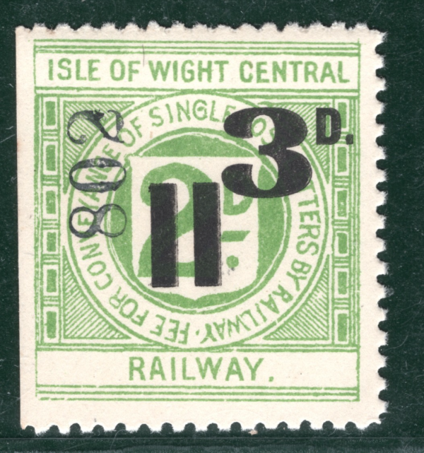 GB ISLE OF WIGHT CENTRAL RAILWAY Letter Stamp 3d Surcharge IOWCR Mint MNH BROWN2 - Image 8