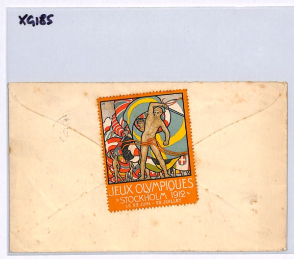 GB KEVII Cover *OLYMPIC GAMES 1912* STOCKHOLM Advert Label Wallington 1913 XG185 - Image 7