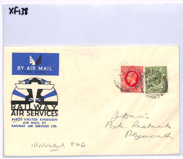 GB KGV 1934 FDC 1d Photogravure *ILLUSTRATED* First Day Cover RAS AVIATION XF138 - Image 6