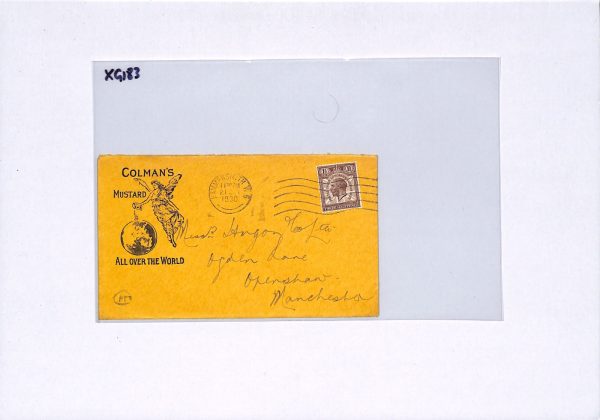 GB KGV ADVERT Yellow Cover *PUC* FRANKING 1930 COLMAN'S MUSTARD London XG183 - Image 4