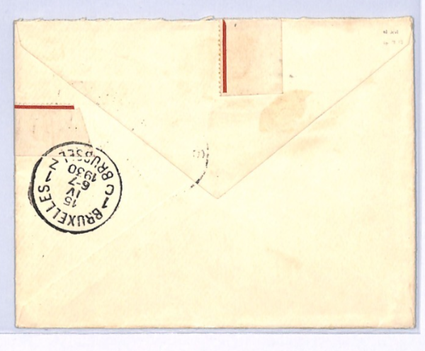 GB KGV CONTROL STRIP Cover 1930 Air FIRST NIGHT FLIGHT BELGIUM Bugle Corn XF133 - Image 4
