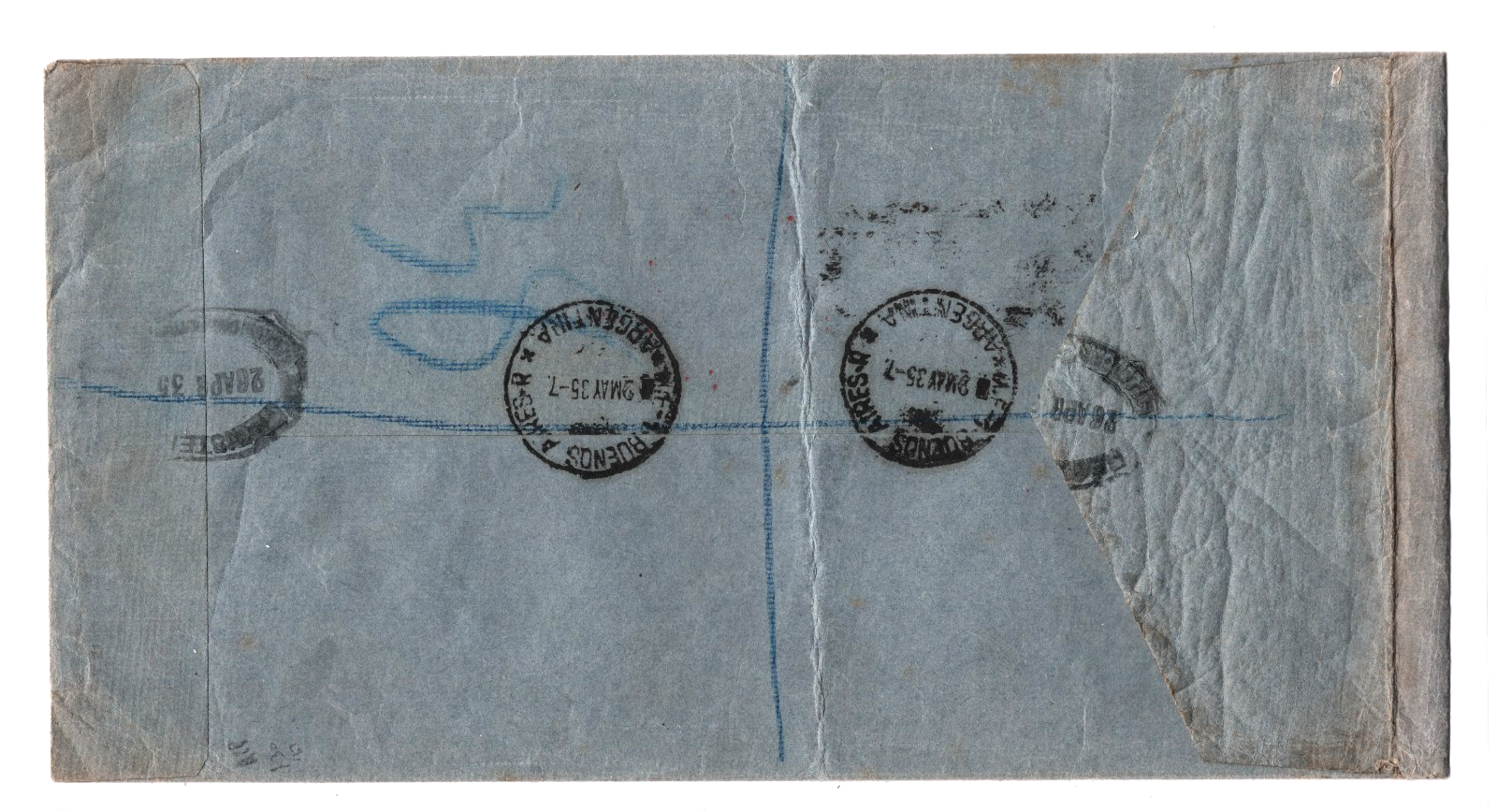 GB KGV Cover £1 *PUC* HIGH VALUE (1929) Commercial Air Mail 1935 Argentina WT200 - Image 5