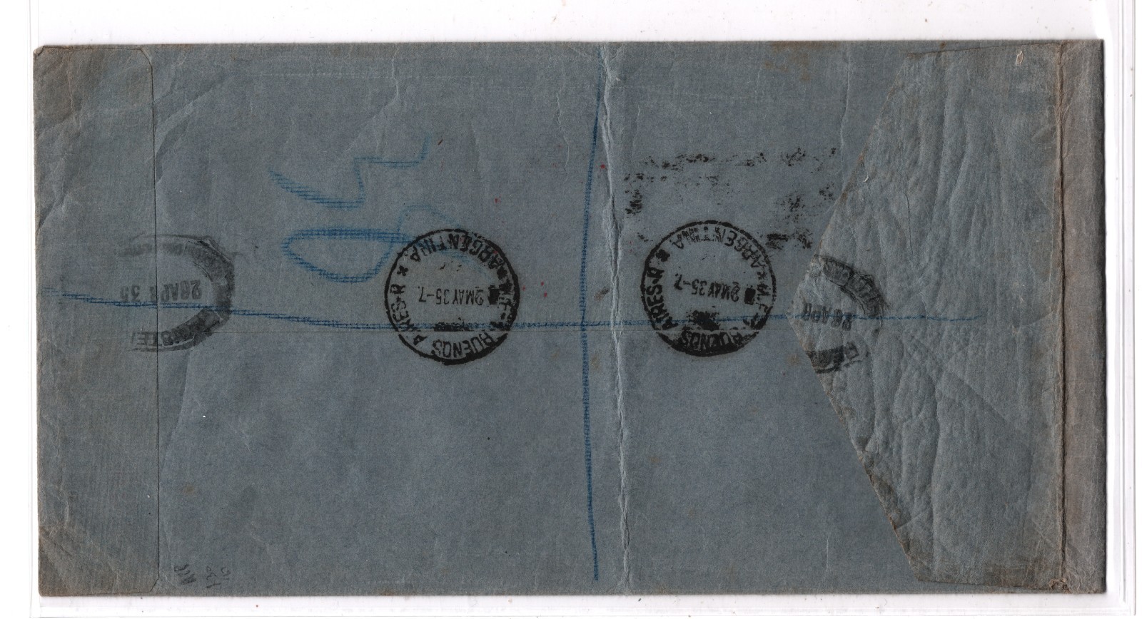 GB KGV Cover £1 *PUC* HIGH VALUE (1929) Commercial Air Mail 1935 Argentina WT200 - Image 8