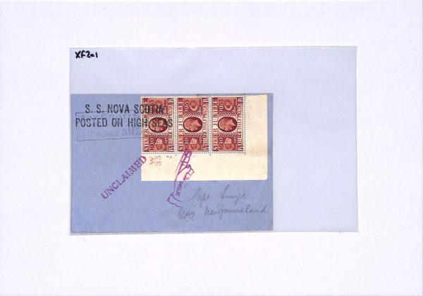 GB KGV Cover SILVER JUBILEE *Control/Cylinder Strip*USED SHIP/NEWFOUNDLAND XF201 - Image 9