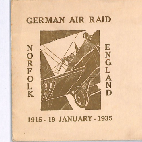 GB KGV *German Air Raid* Anniversary Cover 1935 Norfolk {samwells-covers}XG347 - Image 6