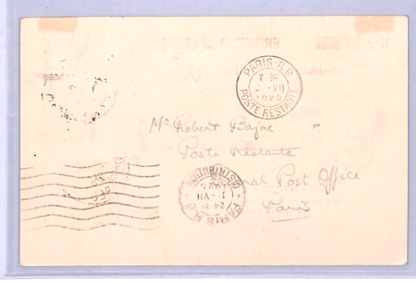GB KGV ILLUSTRATED Air Mail Card 1925 FIRST FLIGHT France Due BAJAC AVIATION XA1 - Image 5