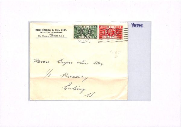 GB KGV PERFIN COMMEMS Cover 1935 SILVER JUBILEE *B&C/Ld* BUCHHOLTZ London YK342 - Image 11