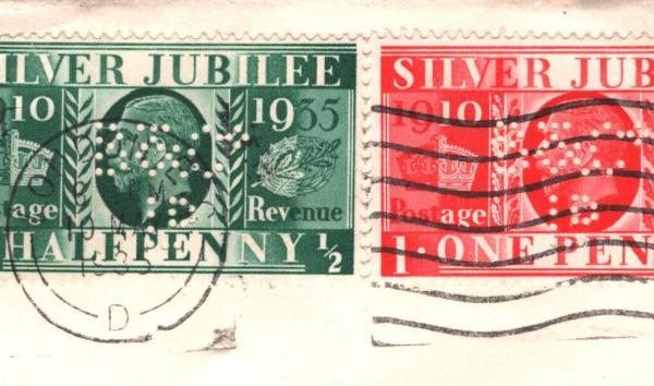 GB KGV PERFIN COMMEMS Cover 1935 SILVER JUBILEE *B&C/Ld* BUCHHOLTZ London YK342 - Image 6