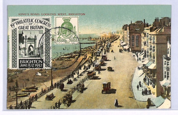 GB KGV Postcard PHILATELIC CONGRESS Brighton 1929 *PUC* VIEW-SIDE Franking XF210 - Image 3