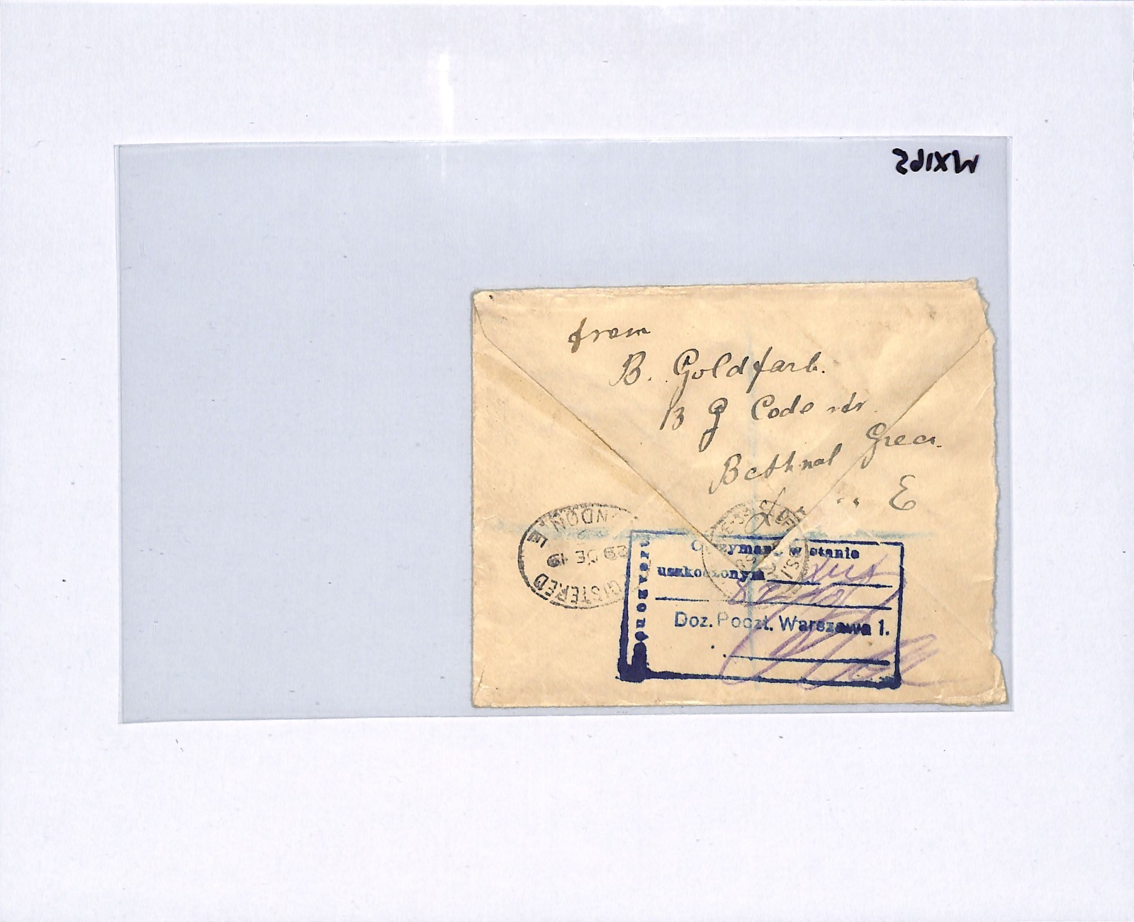 GB KGV SG.361 Cover 1919 POLAND MAIL Leszno Warsaw *DAMAGED* Explanatory WX165 - Image 9