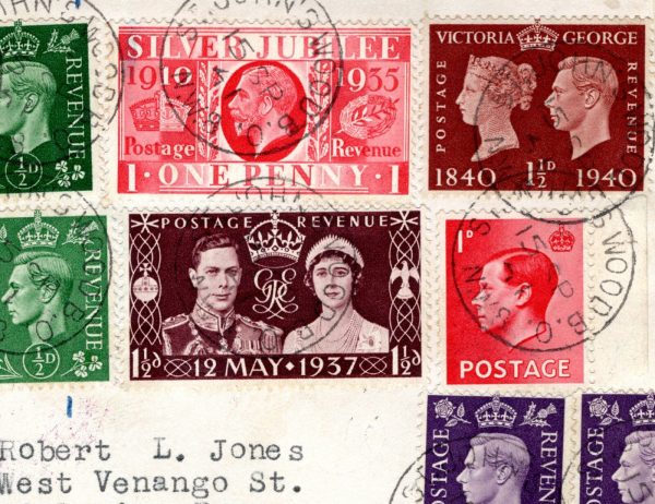GB KGV SILVER JUBILEE Cover MIXED REIGNS Transatlantic Air WW2 Censor USA MC131a - Image 4