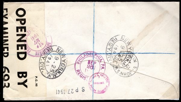 GB KGV SILVER JUBILEE Cover MIXED REIGNS Transatlantic Air WW2 Censor USA MC131a - Image 5