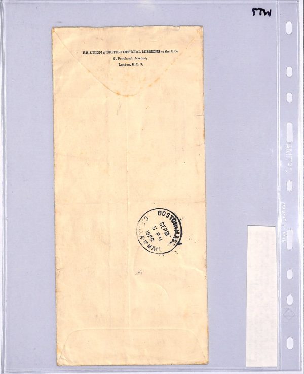 GB KGV Seahorse Cover FIRST CATAPULT MAIL Air 1928 USA Per SS *ILE DE FRANCE*WT7 - Image 10