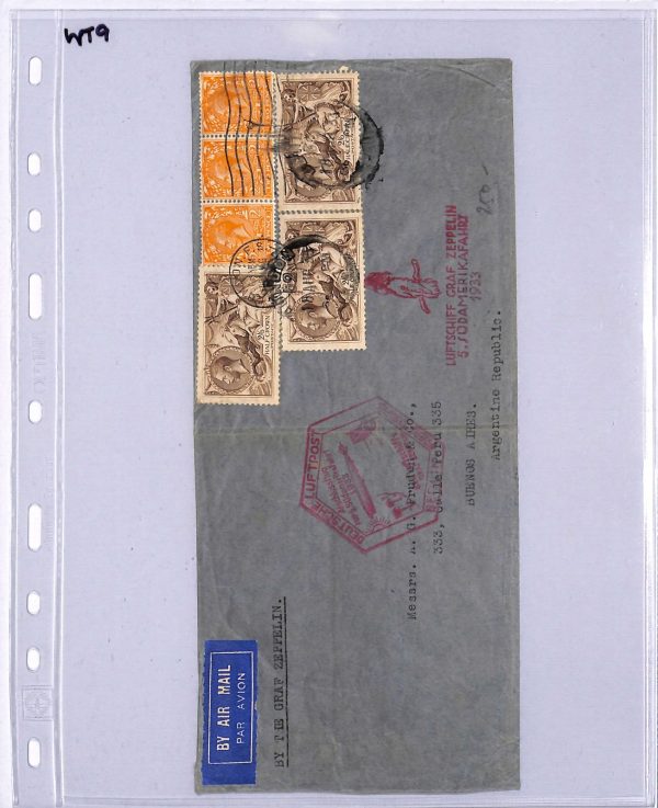 GB KGV Seahorse Cover ZEPPELIN Air Mail ARGENTINA 1936 *5.SÜDAMERIKAFAHRT* WT9 - Image 5