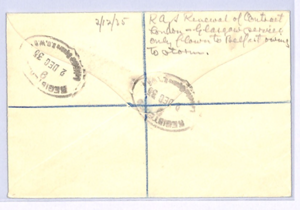 GB KGV Storm *INTERRUPTED AIR MAIL* Cover 1935 SILVER JUBILEE/PUC Glasgow XF204 - Image 4