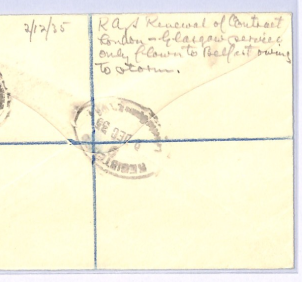 GB KGV Storm *INTERRUPTED AIR MAIL* Cover 1935 SILVER JUBILEE/PUC Glasgow XF204 - Image 6