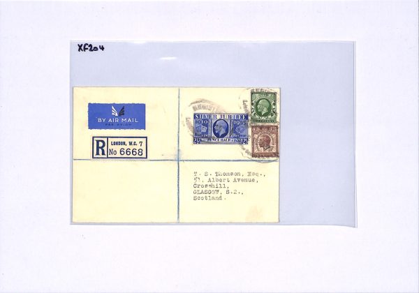GB KGV Storm *INTERRUPTED AIR MAIL* Cover 1935 SILVER JUBILEE/PUC Glasgow XF204 - Image 9