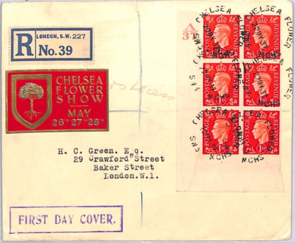 GB KGVI CYLINDER BLOCK A/37 Control Cover *CHELSEA FLOWER SHOW* 1937 Reg'd XG79 - Image 3