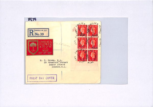 GB KGVI CYLINDER BLOCK A/37 Control Cover *CHELSEA FLOWER SHOW* 1937 Reg'd XG79 - Image 5