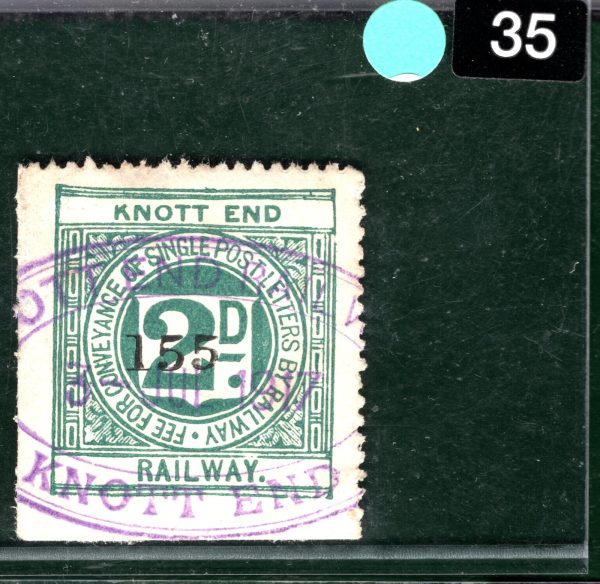 GB Lancs KNOTT END RAILWAY Letter Stamp 2d Used Violet STATION 1917 Oval LIME35 - Image 4