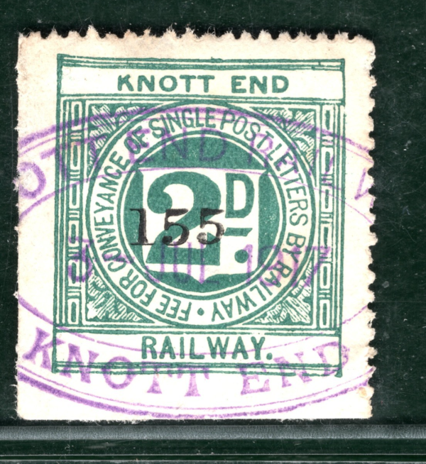 GB Lancs KNOTT END RAILWAY Letter Stamp 2d Used Violet STATION 1917 Oval LIME35 - Image 8