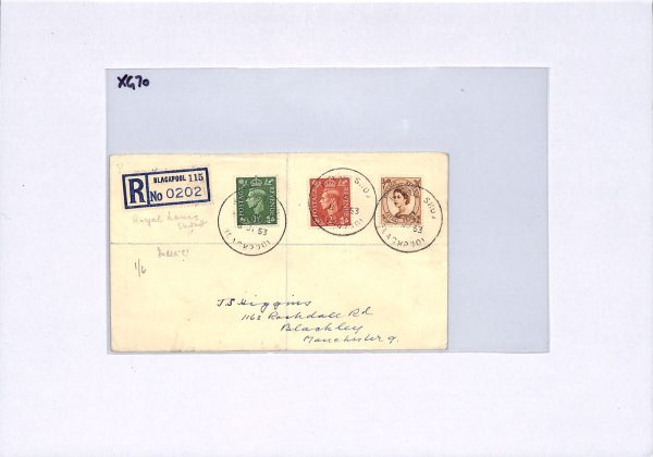 GB Lancs *ROYAL SHOW BLACKPOOL* 1953 CDS Cover Registered Mixed Reigns XG70 - Image 6