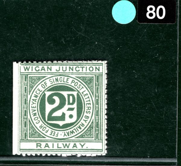 GB Lancs WIGAN JUNCTION RAILWAY QV Letter Stamp 2d Dark Green (1900) Mint LIME80 - Image 4
