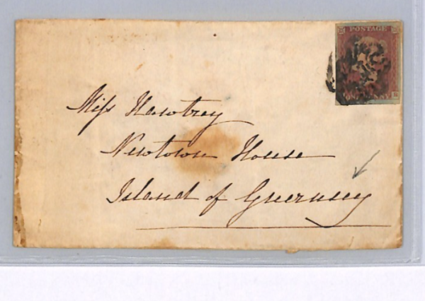 GB MALTESE CROSS *Chorley* Cover Guernsey 1841 PENNY RED Lancs 1d XG108 - Image 3