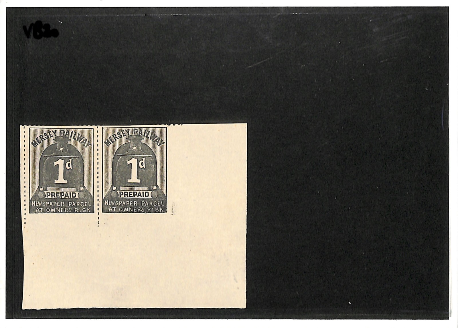 GB MERSEY RAILWAY Newspaper Parcel Stamp IMPERF PAIR 1d *PLATE PROOF* MNG VB20 - Image 4