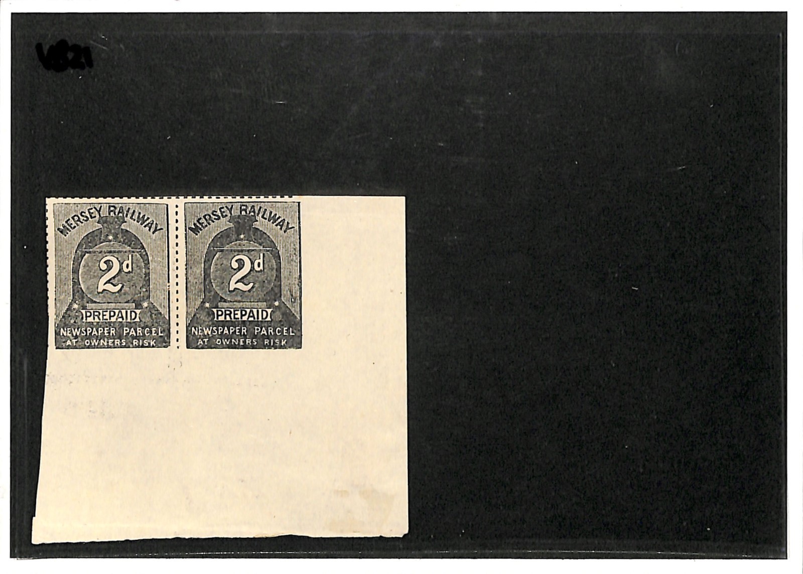 GB MERSEY RAILWAY Newspaper Parcel Stamp IMPERF PAIR 2d *PLATE PROOF* MNG VB21 - Image 4