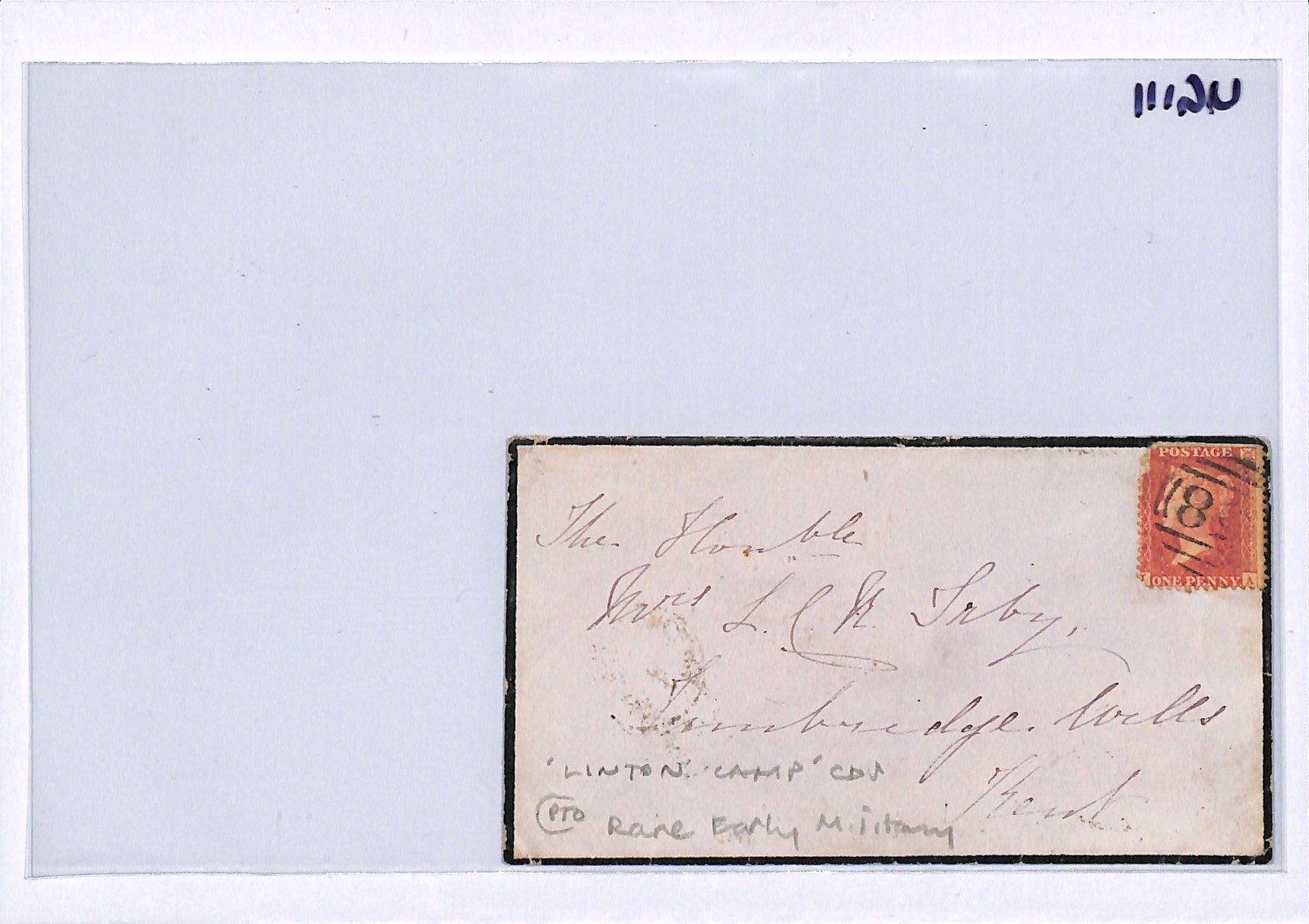 GB MILITARY Yorks QV Cover RARE *LINTON CAMP* CDS 1859 Penny Red {samwells}UG111 - Image 12