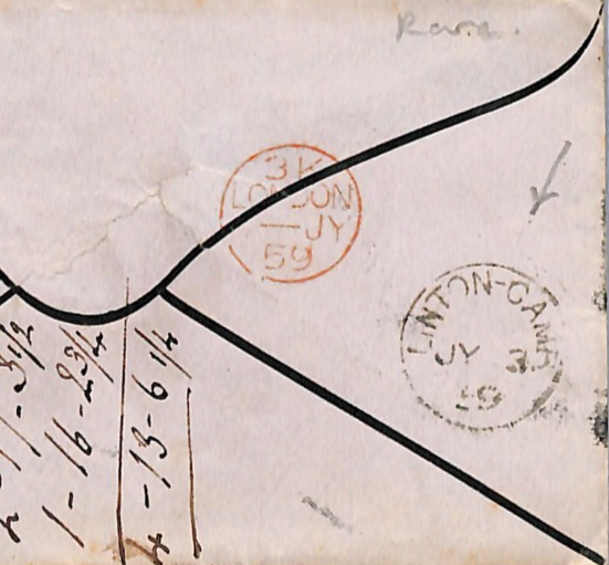 GB MILITARY Yorks QV Cover RARE *LINTON CAMP* CDS 1859 Penny Red {samwells}UG111 - Image 3