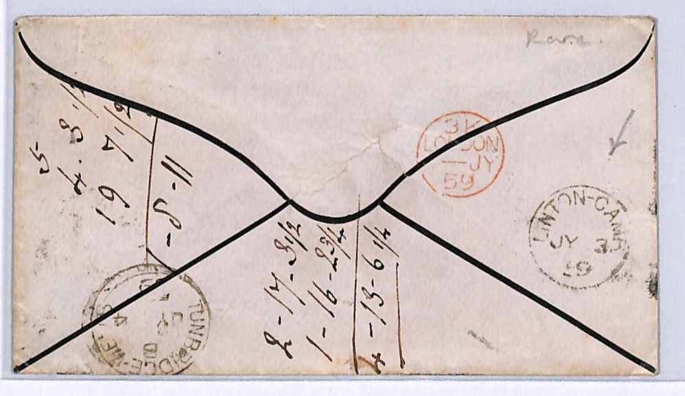GB MILITARY Yorks QV Cover RARE *LINTON CAMP* CDS 1859 Penny Red {samwells}UG111 - Image 4