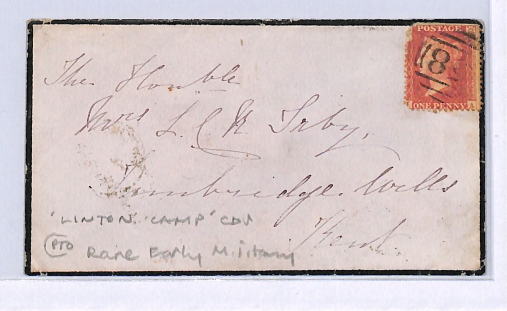 GB MILITARY Yorks QV Cover RARE *LINTON CAMP* CDS 1859 Penny Red {samwells}UG111 - Image 5