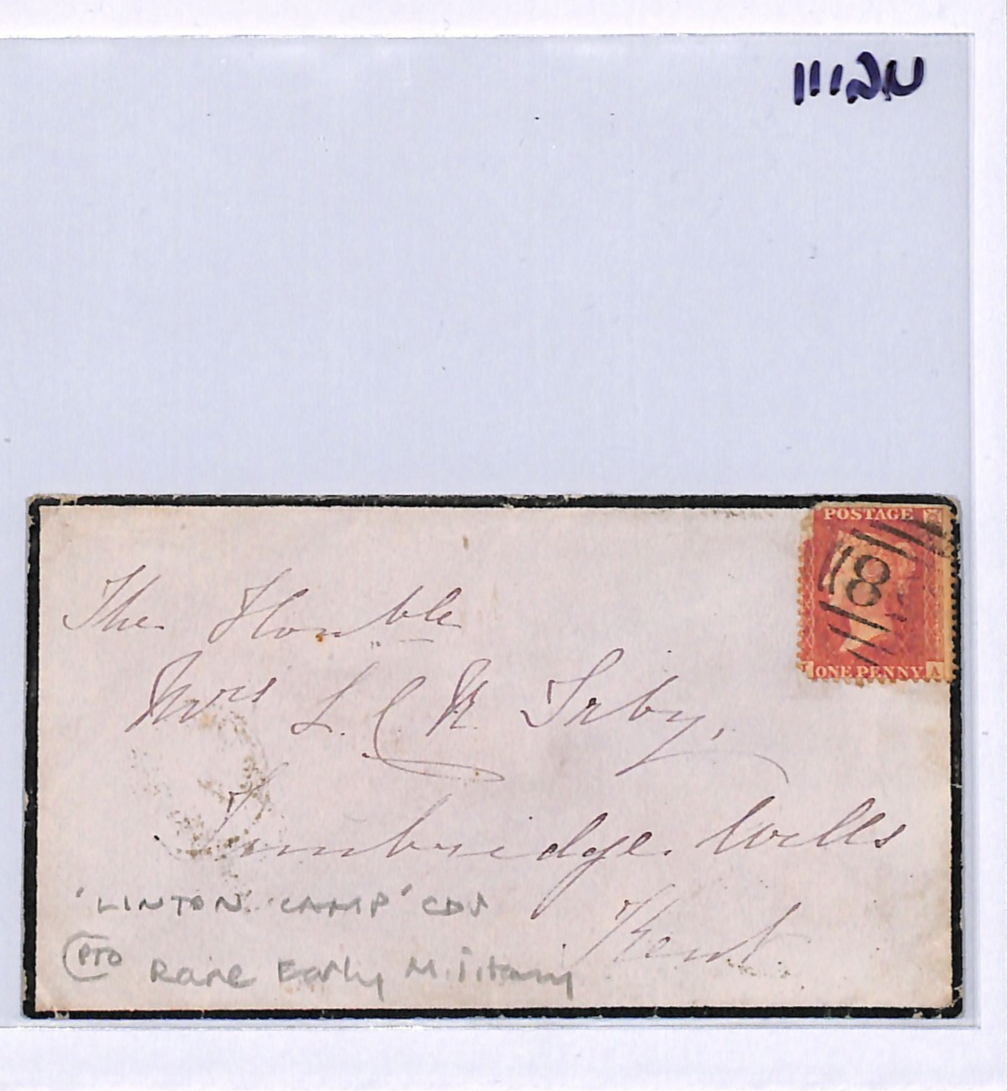 GB MILITARY Yorks QV Cover RARE *LINTON CAMP* CDS 1859 Penny Red {samwells}UG111 - Image 10