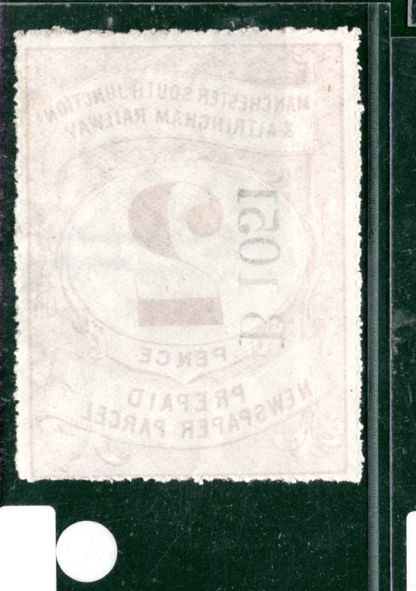 GB MSJ&AR RAILWAY Newspaper Parcel Stamp 2d *MANCHESTER ALTRINCHAM* MNG WHITE36 - Image 5