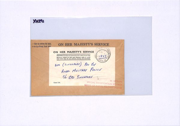 GB OHMS Malaya MILITARY POLICE Cover *SPECIAL INVESTIGATION BRANCH* Cachet XH291 - Image 6
